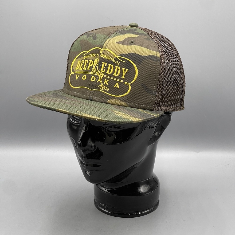 Deep‎ Eddy Vodka Men's Baseball Cap Trucker Camo Green Austin Texas Adjustable